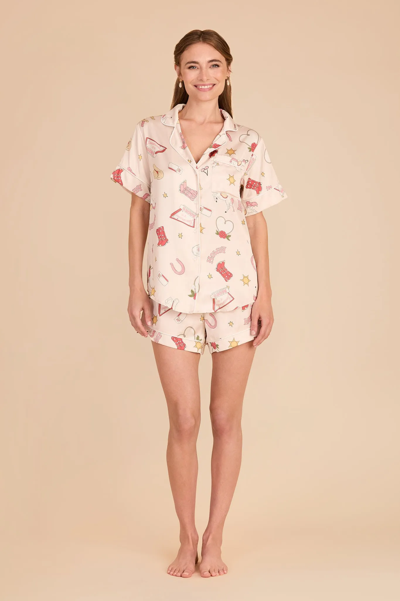 Jonny Satin Print Pajama Set - Last Rodeo sold by Birdy Grey product image thumbnail 3