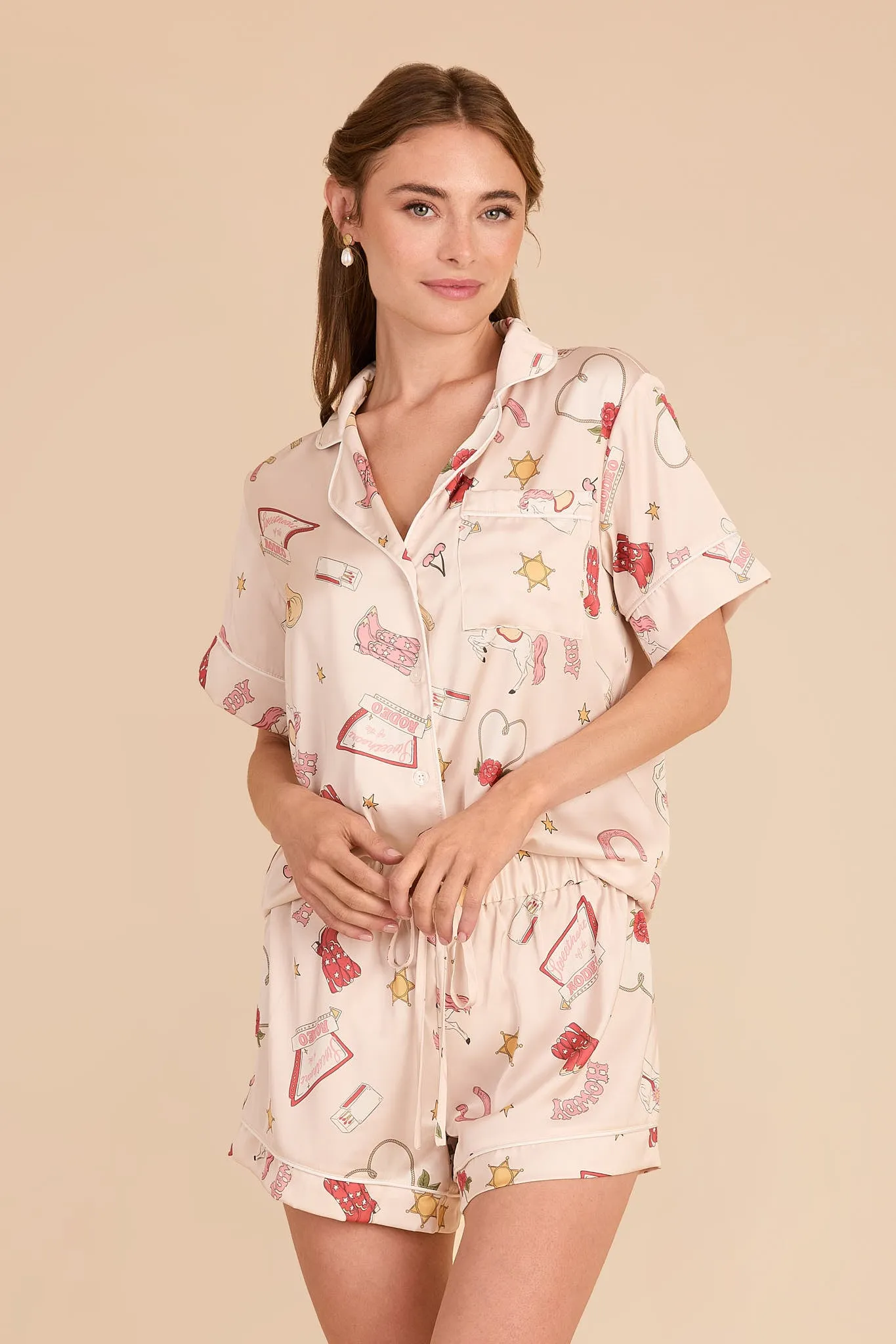 Jonny Satin Print Pajama Set - Last Rodeo sold by Birdy Grey product image thumbnail 2