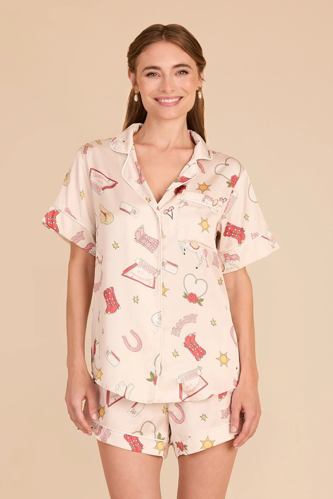 Jonny Satin Print Pajama Set - Last Rodeo sold by Birdy Grey