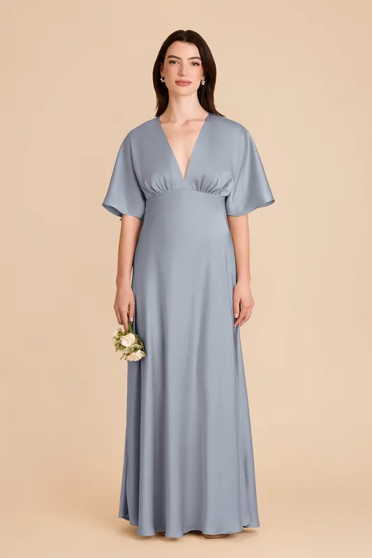 Shyla Matte Satin Dress - Dusty Blue sold by Birdy Grey