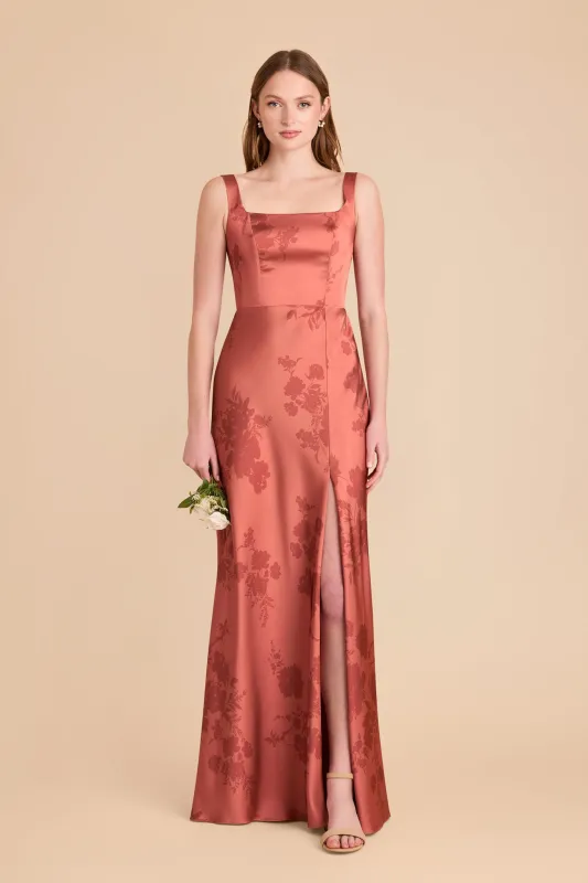 Alex Convertible Dress Matte Satin - Wild Rose Whimsical Blooms sold by Birdy Grey
