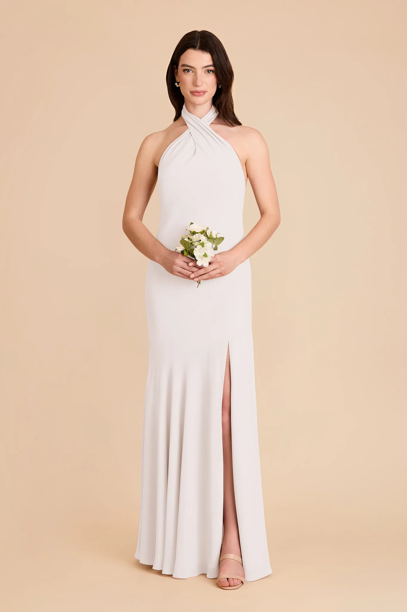 Stephanie Chiffon Dress - White sold by Birdy Grey