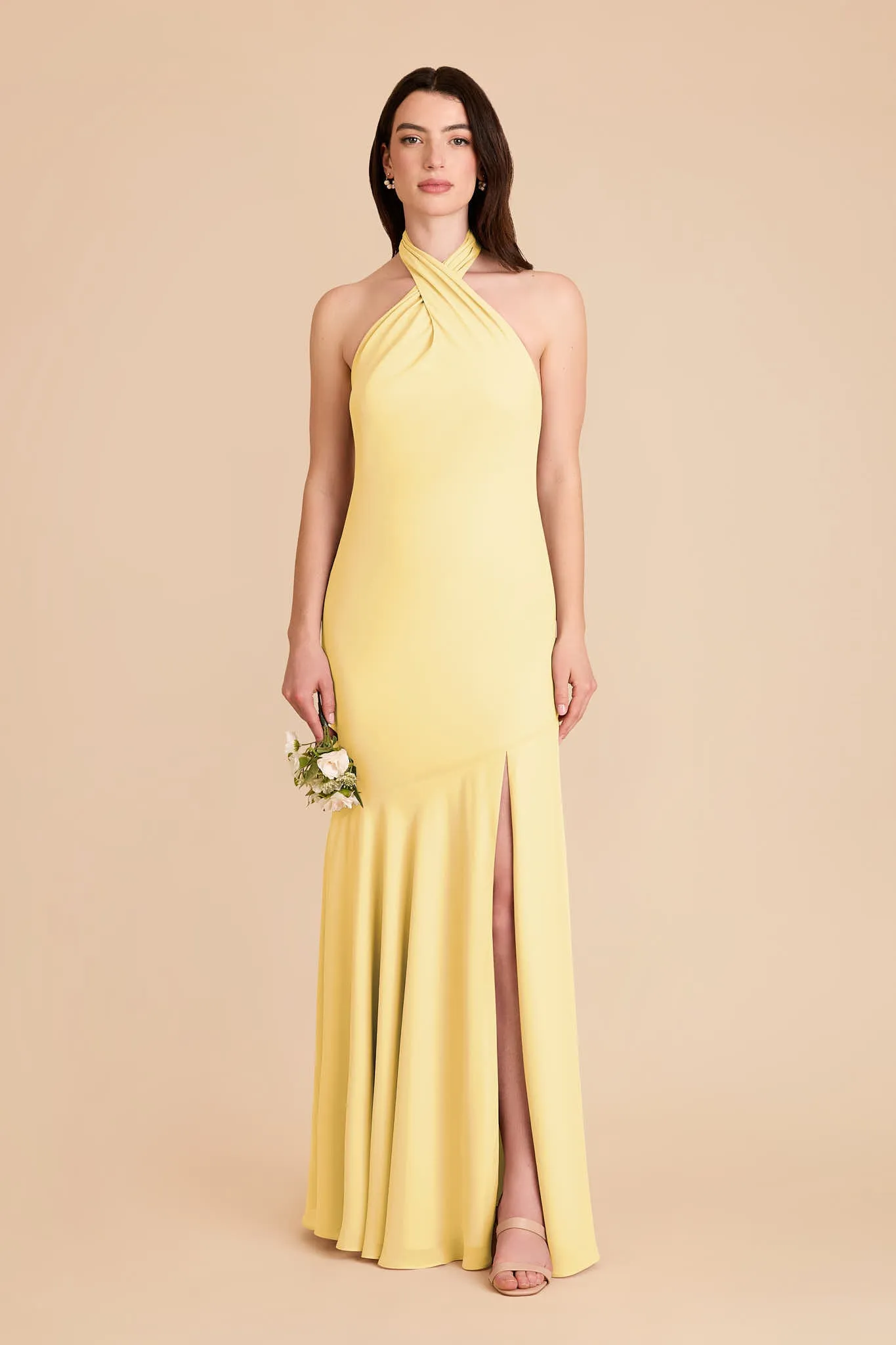 Stephanie Chiffon Dress - Lemon Sorbet sold by Birdy Grey