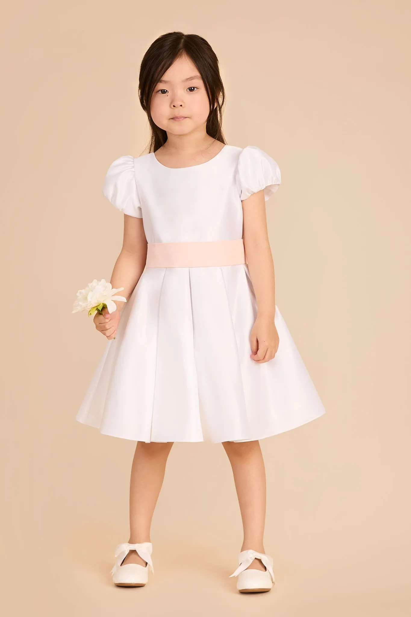 Peony Flower Girl Dress - White sold by Birdy Grey