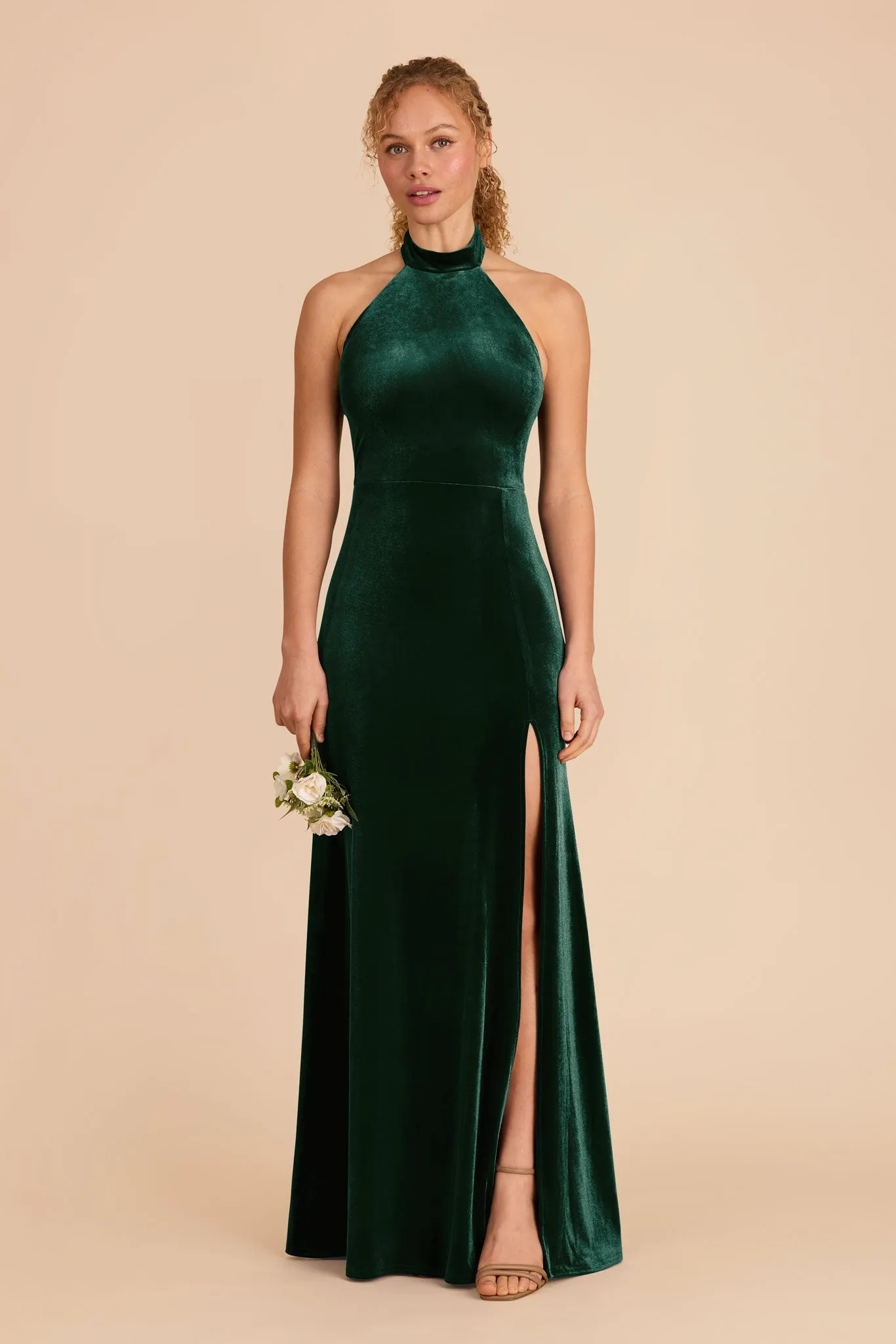 Daphne Velvet Dress - Emerald sold by Birdy Grey