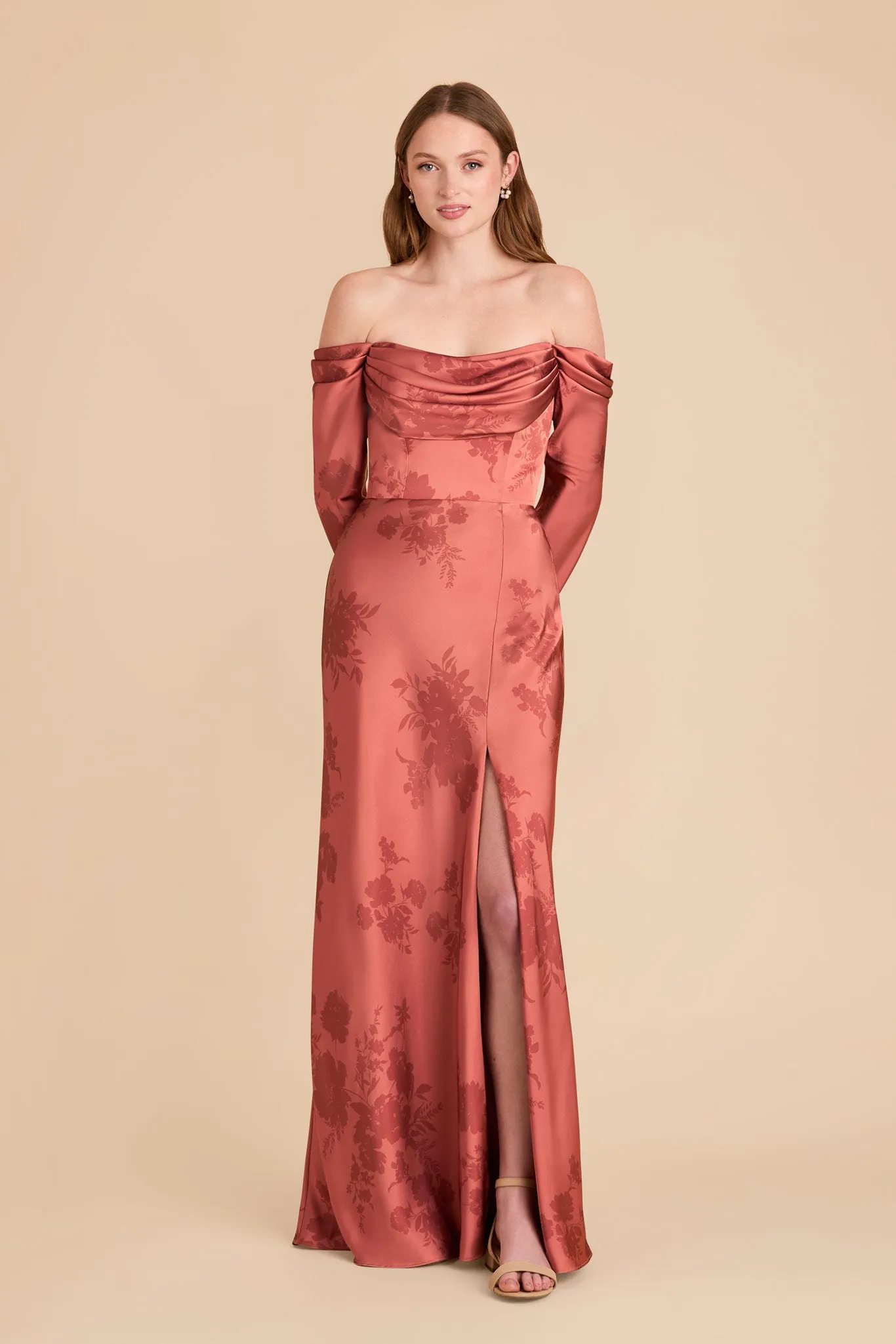 Maya Matte Satin Dress - Wild Rose Whimsical Blooms sold by Birdy Grey product image thumbnail 2