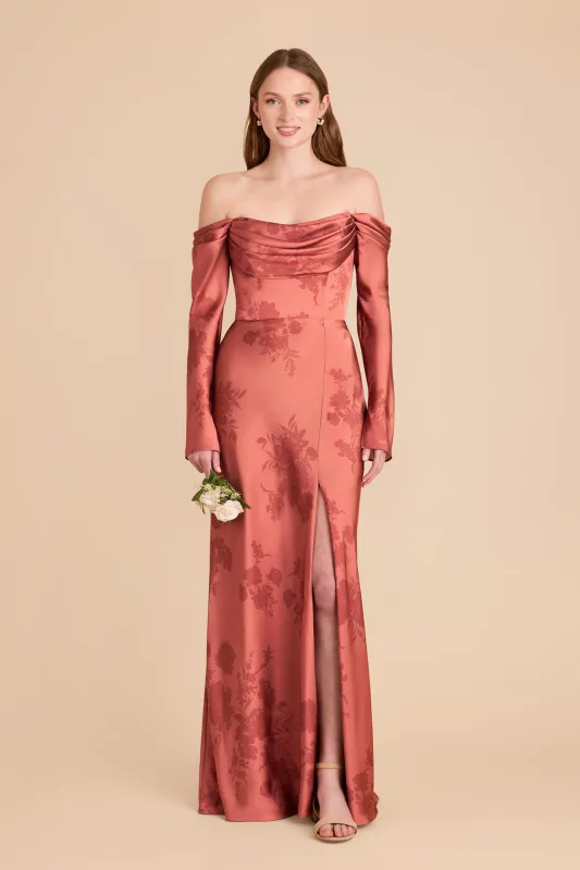 Maya Matte Satin Dress - Wild Rose Whimsical Blooms made by Birdy Grey