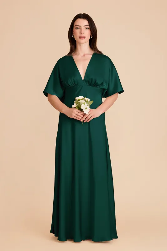 Shyla Matte Satin Dress - Emerald sold by Birdy Grey