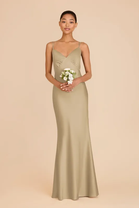 Dasha Matte Satin Dress - Moss Green sold by Birdy Grey