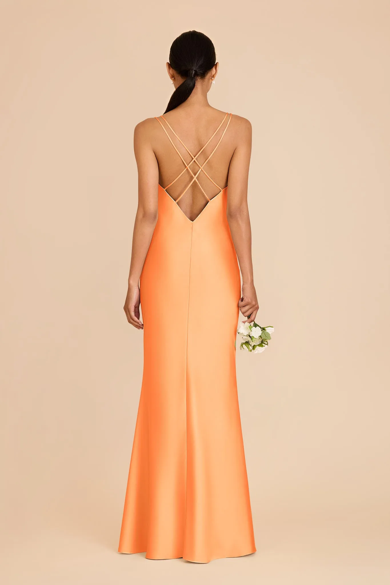 Dasha Matte Satin Dress - Apricot sold by Birdy Grey product image thumbnail 5