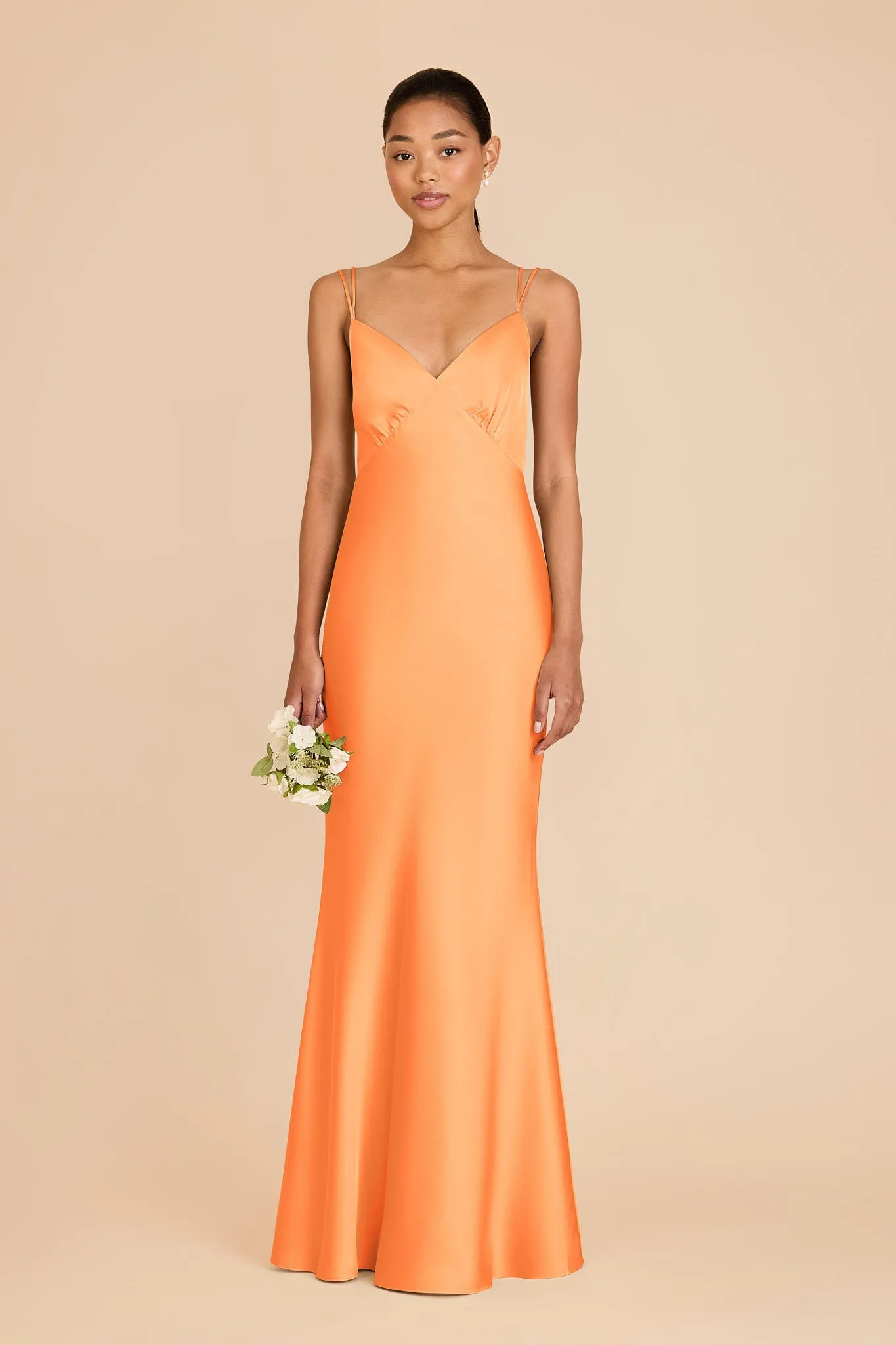 Dasha Matte Satin Dress - Apricot sold by Birdy Grey