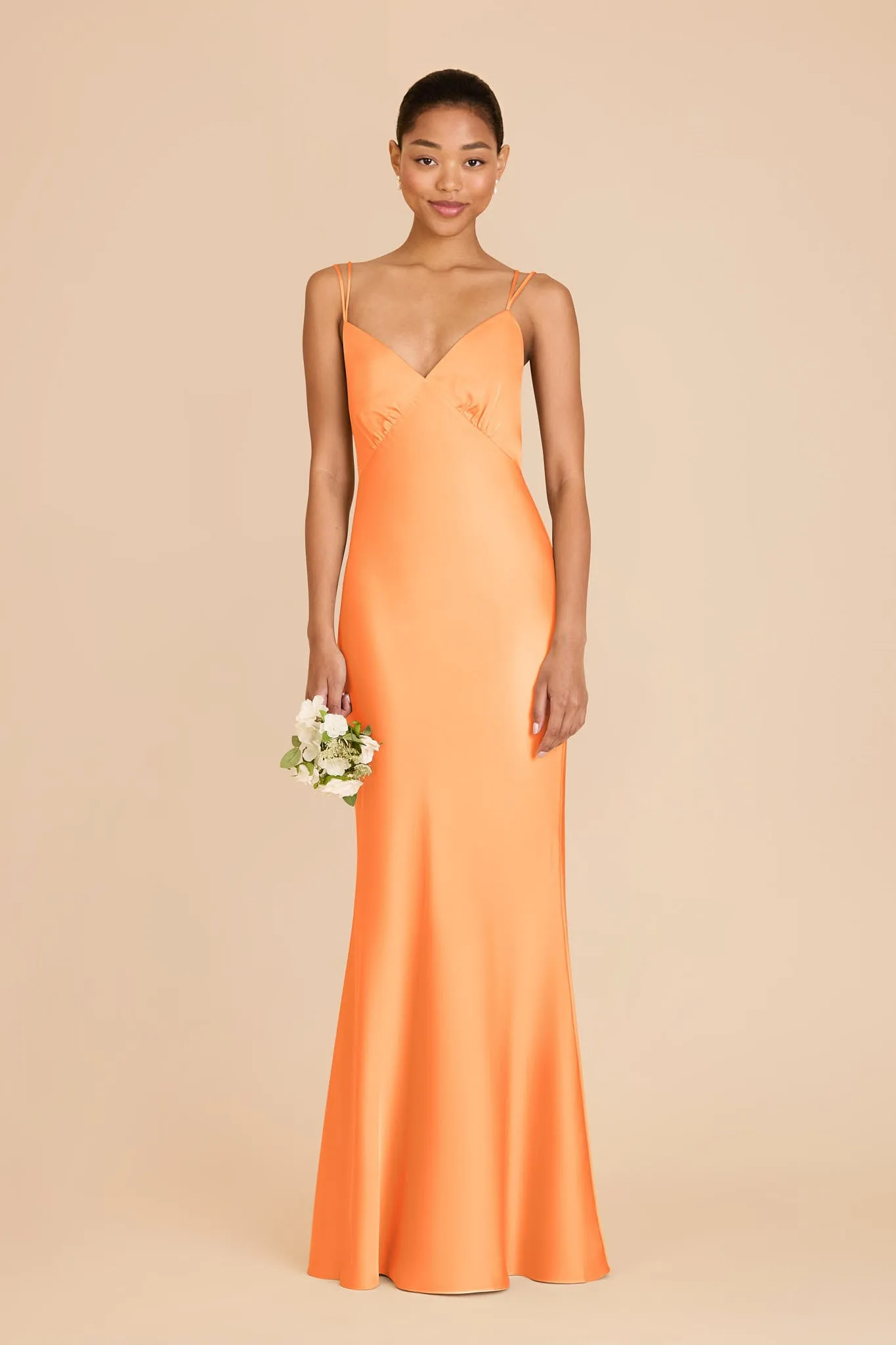 Dasha Matte Satin Dress - Apricot sold by Birdy Grey product image thumbnail 2