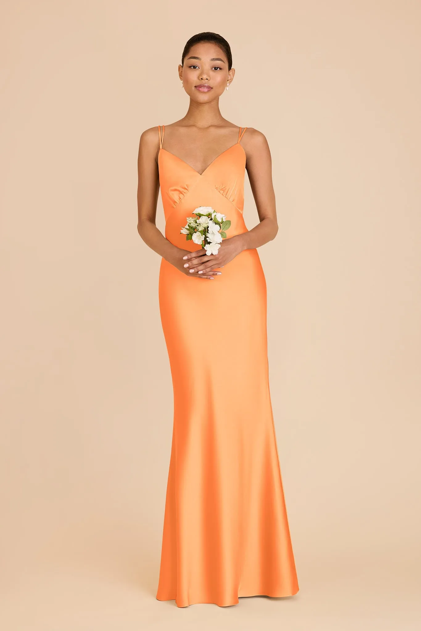 Dasha Matte Satin Dress - Apricot sold by Birdy Grey product image thumbnail 3
