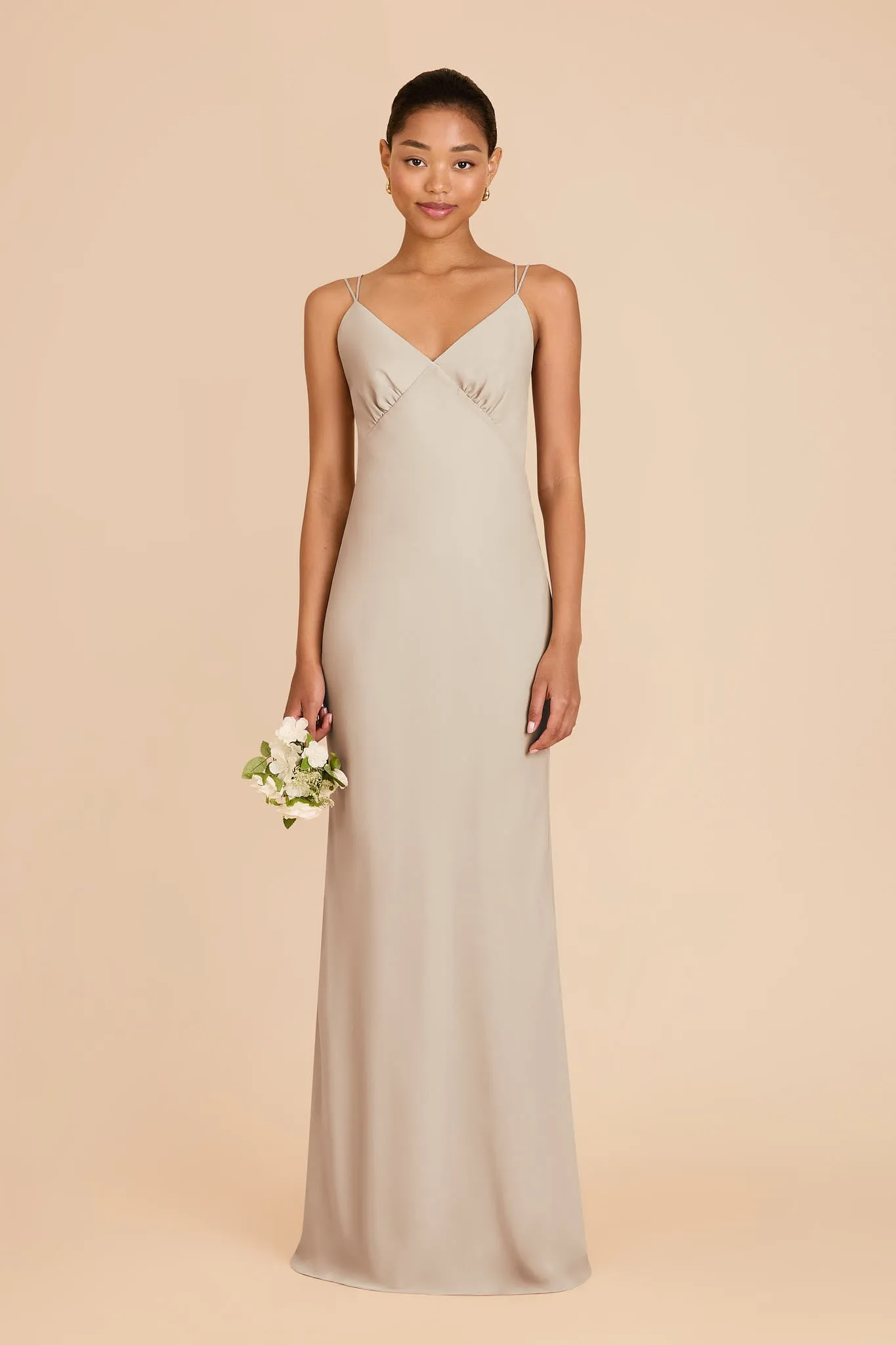 Dasha Chiffon Dress - Neutral Champagne sold by Birdy Grey