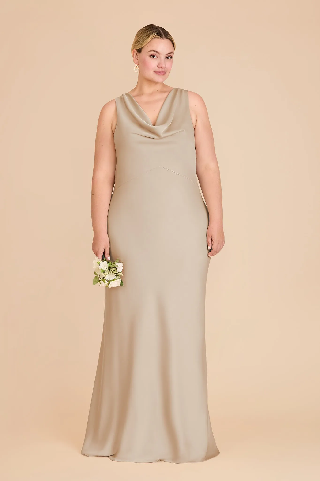 Bonnie Matte Satin Dress - Neutral Champagne sold by Birdy Grey product image thumbnail 2