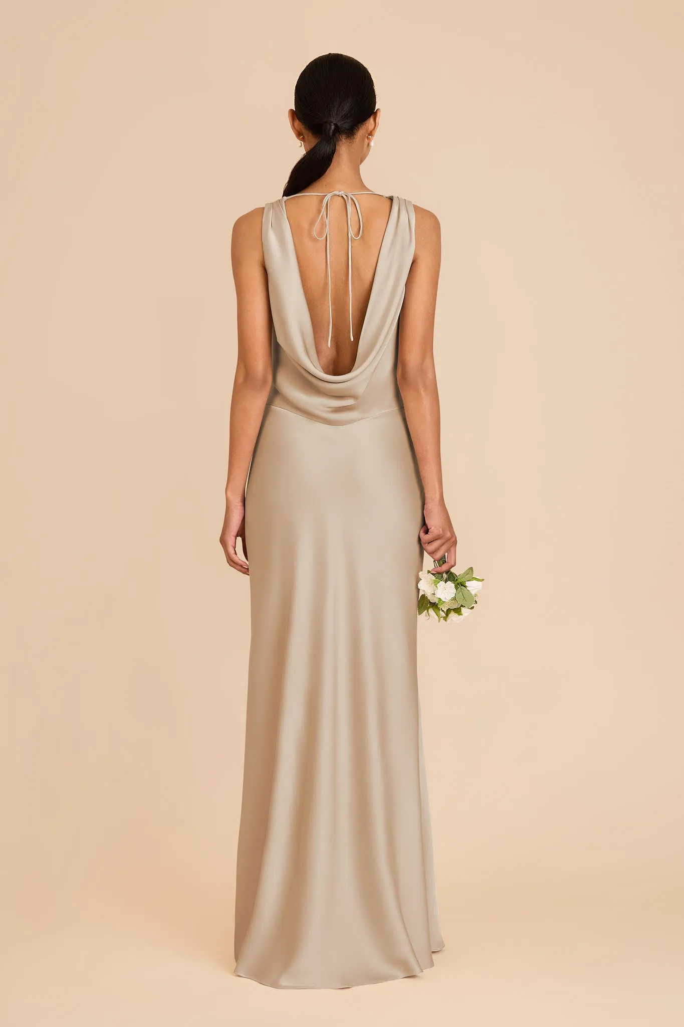 Bonnie Matte Satin Dress - Neutral Champagne sold by Birdy Grey product image thumbnail 5
