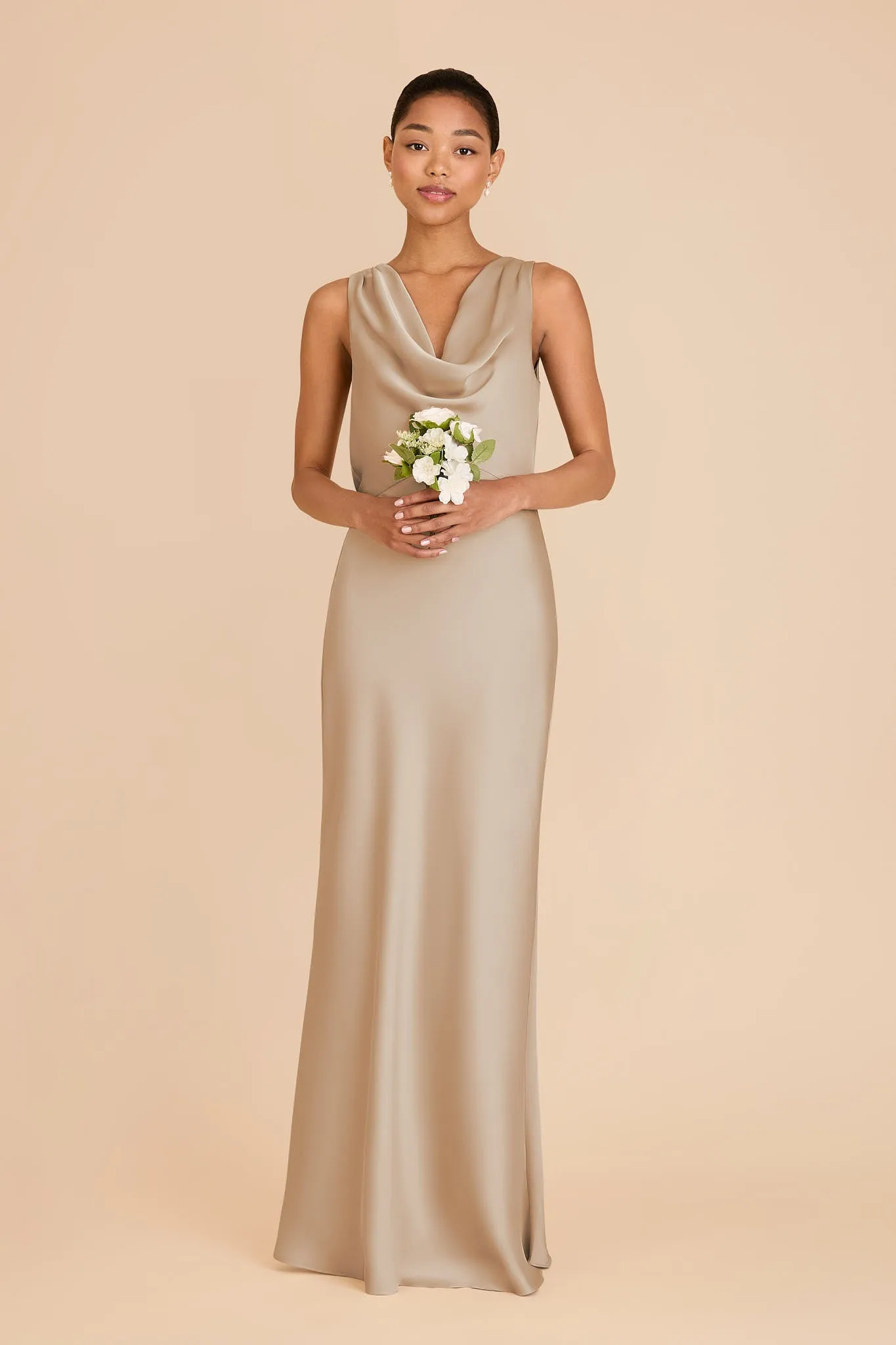 Bonnie Matte Satin Dress - Neutral Champagne sold by Birdy Grey product image thumbnail 3