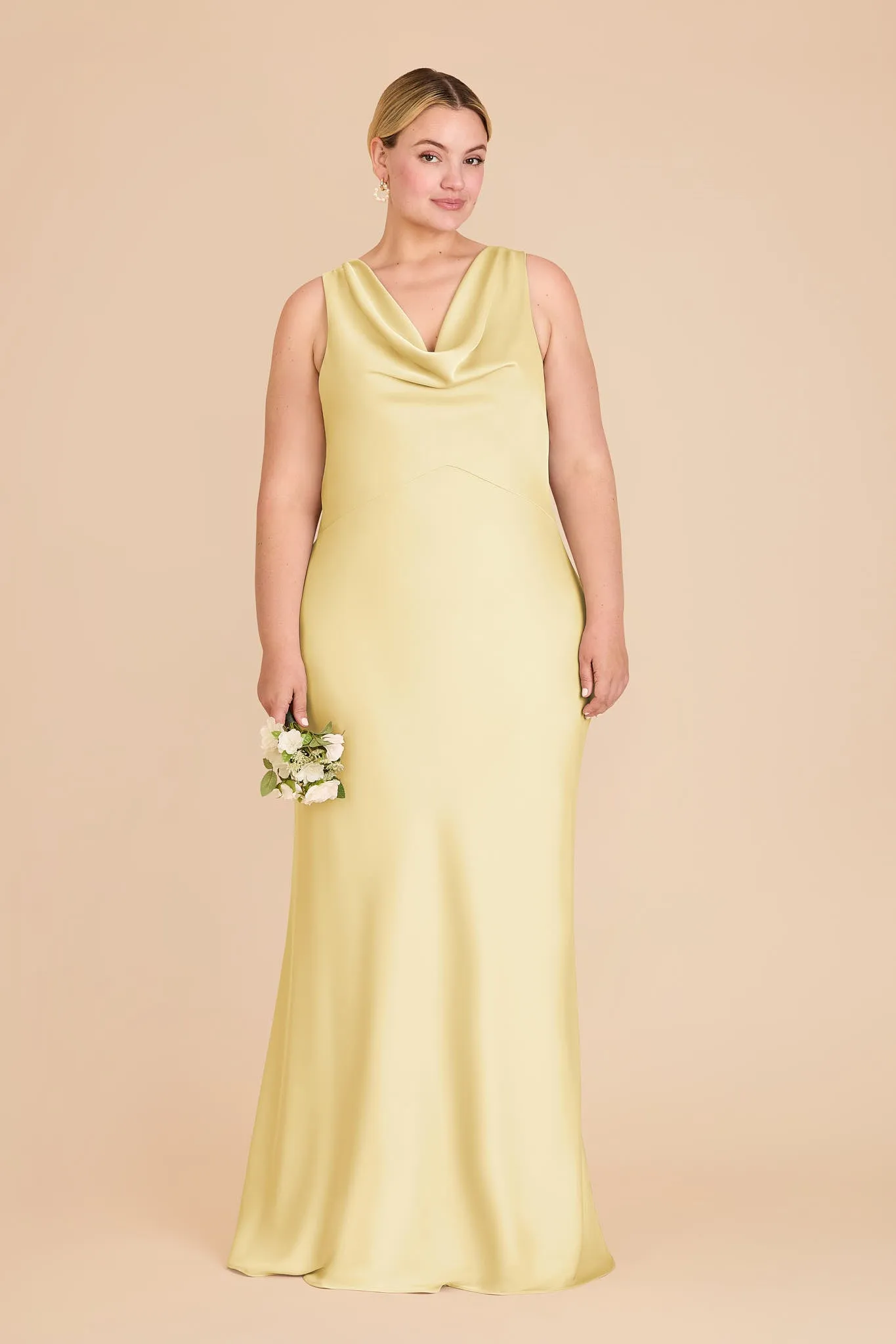 Bonnie Matte Satin Dress - Lemon Sorbet sold by Birdy Grey product image thumbnail 2