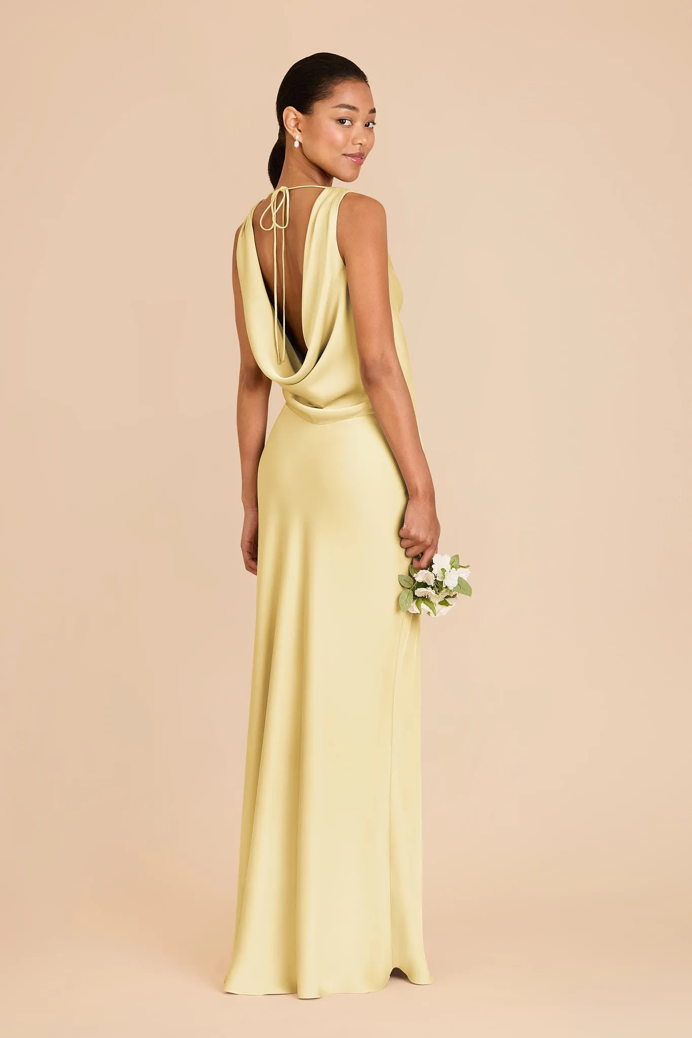 Bonnie Matte Satin Dress - Lemon Sorbet sold by Birdy Grey product image thumbnail 4