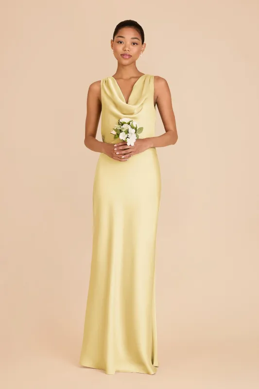 Bonnie Matte Satin Dress - Lemon Sorbet sold by Birdy Grey