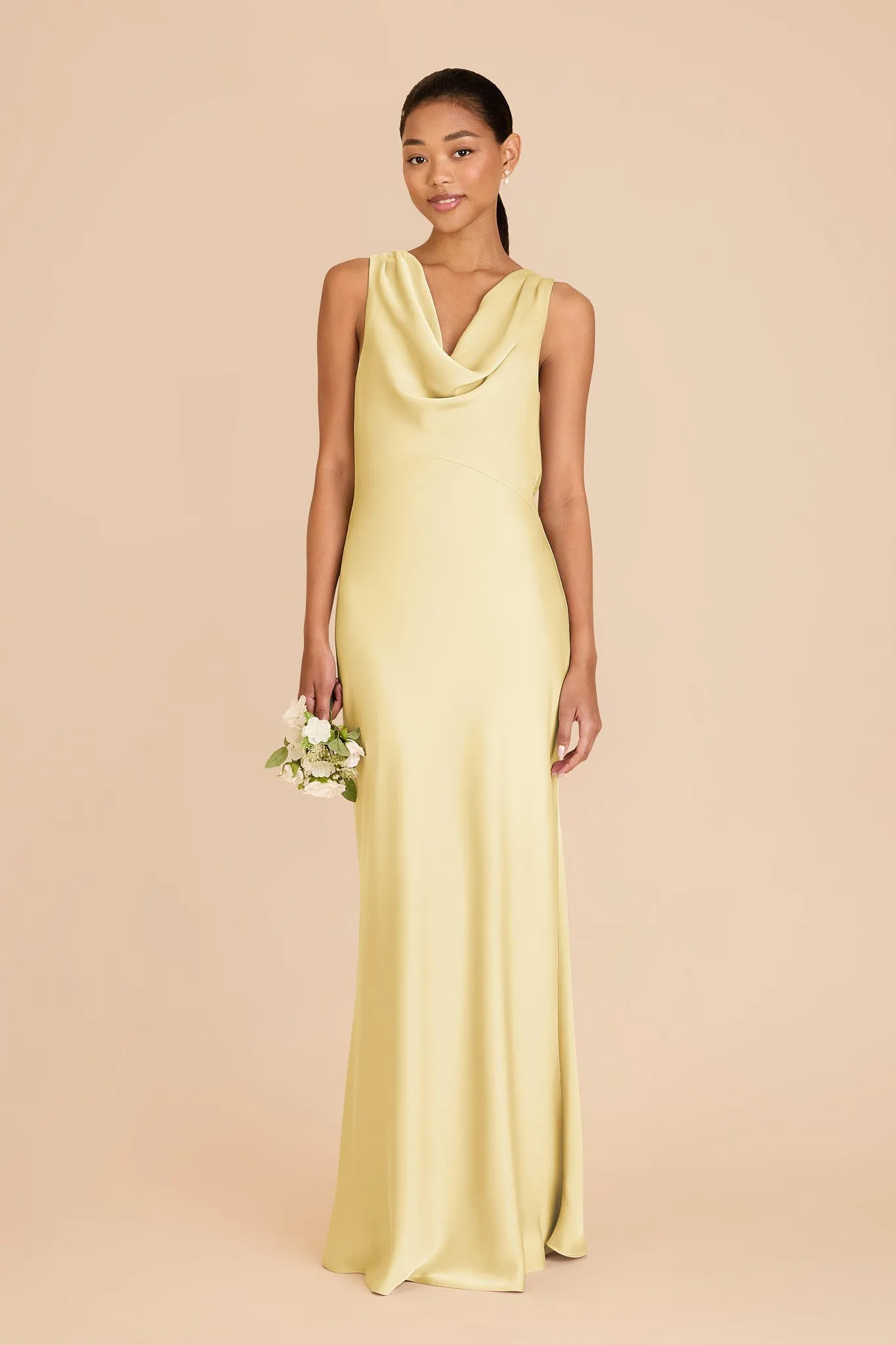 Bonnie Matte Satin Dress - Lemon Sorbet sold by Birdy Grey product image thumbnail 3