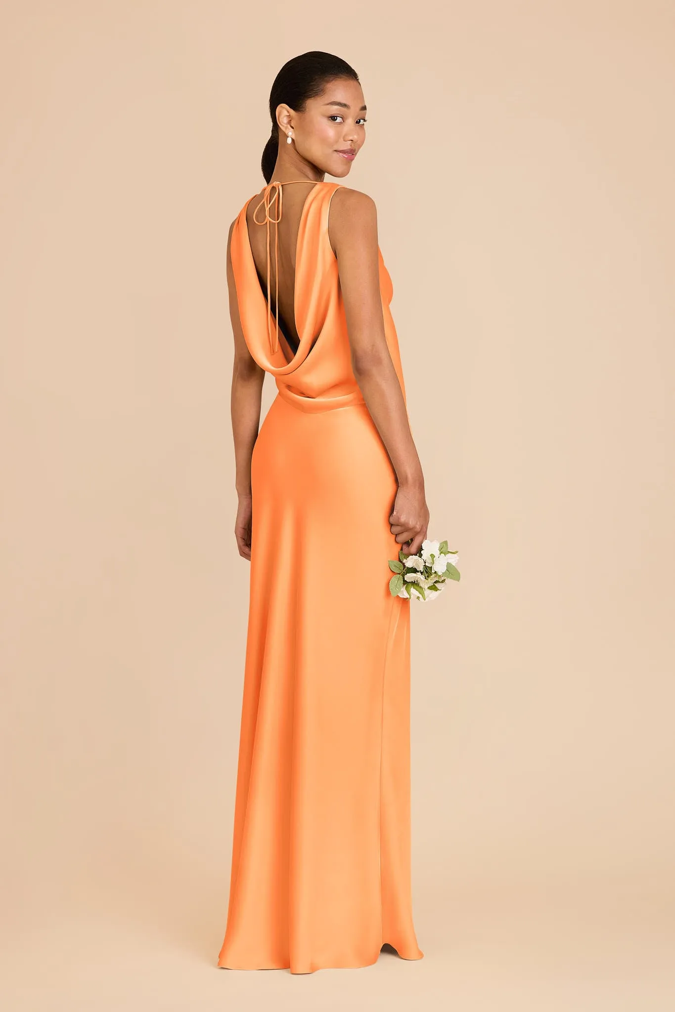 Bonnie Matte Satin Dress - Apricot sold by Birdy Grey product image thumbnail 4