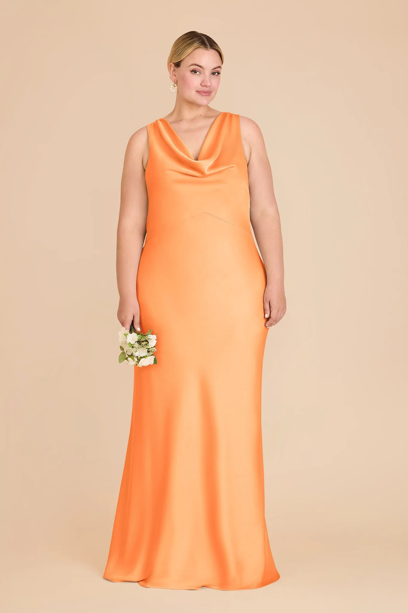 Bonnie Matte Satin Dress - Apricot sold by Birdy Grey product image thumbnail 2