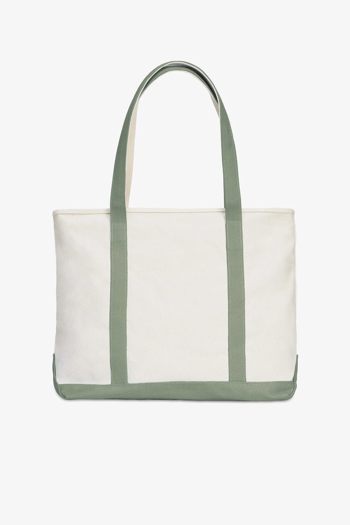 Canvas Zip Top Tote - Sage sold by Birdy Grey