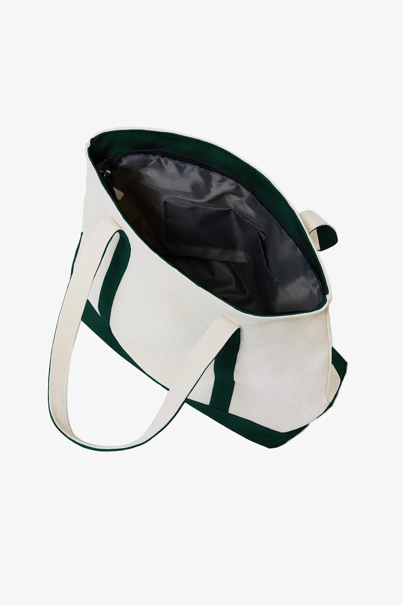 Canvas Zip Top Tote - Emerald sold by Birdy Grey product image thumbnail 5