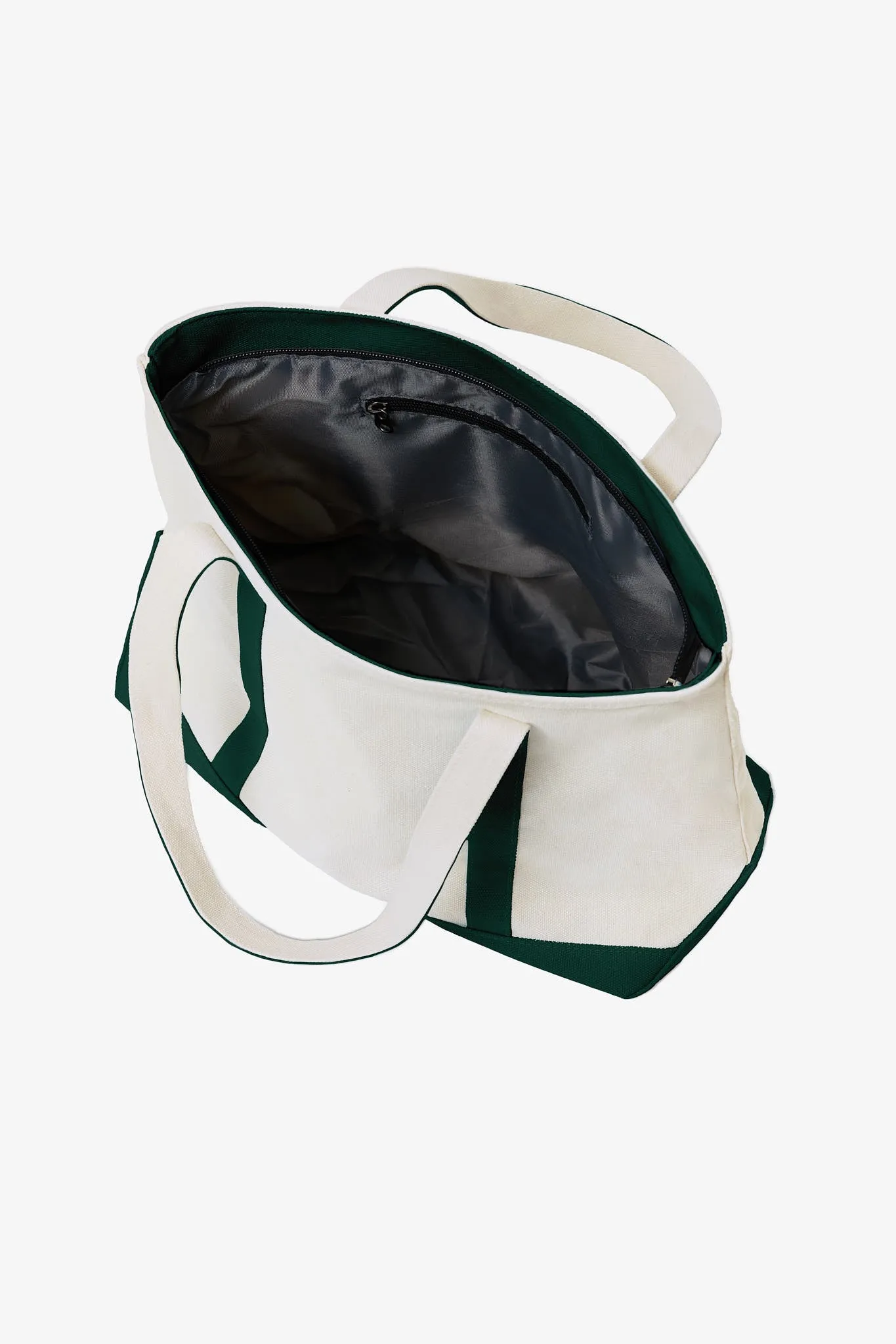 Canvas Zip Top Tote - Emerald sold by Birdy Grey product image thumbnail 2