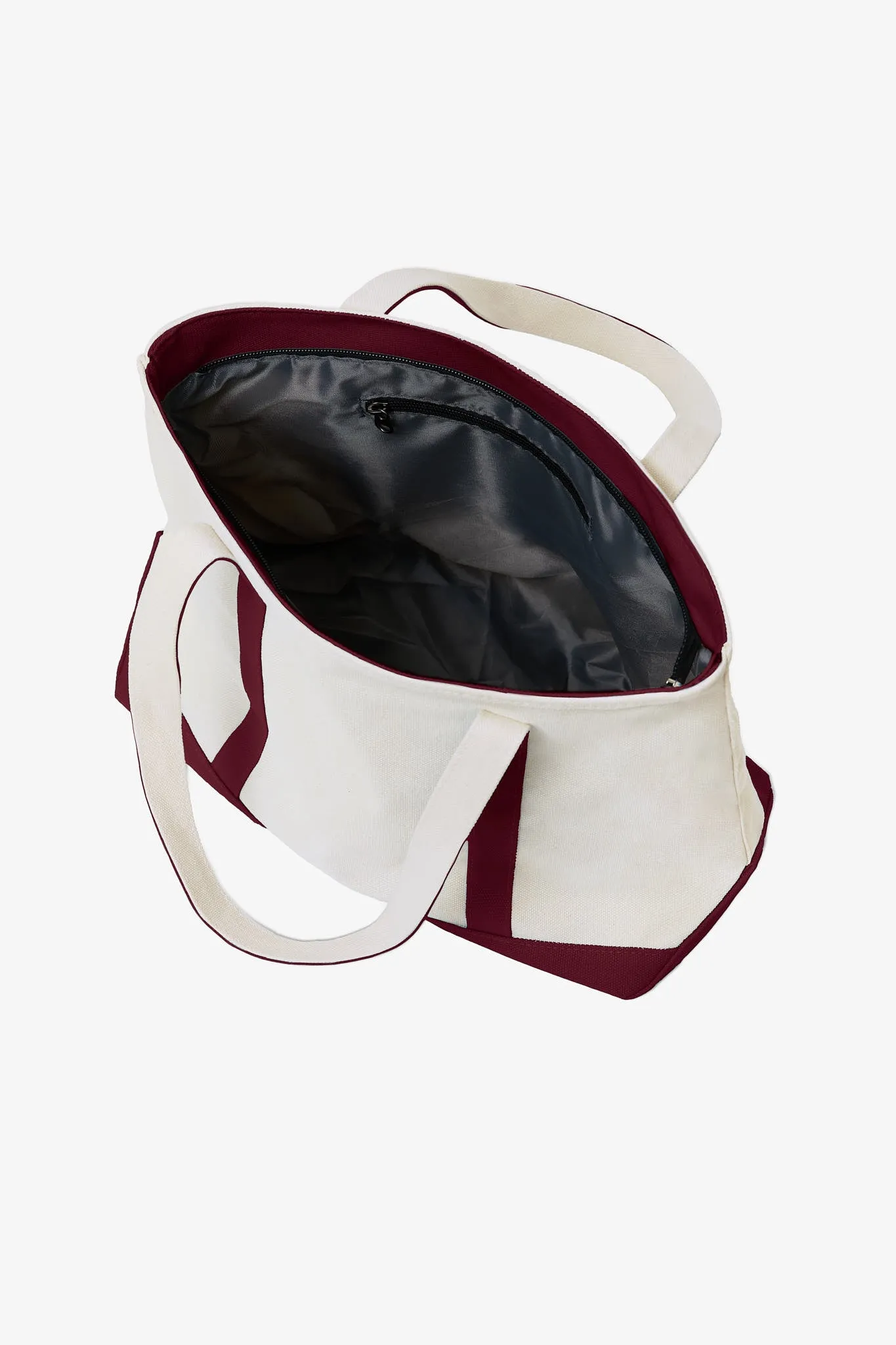 Canvas Zip Top Tote - Cabernet sold by Birdy Grey product image thumbnail 2