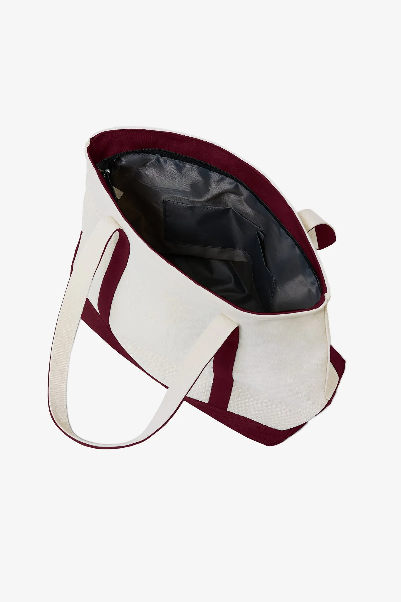 Canvas Zip Top Tote - Cabernet sold by Birdy Grey product image thumbnail 5