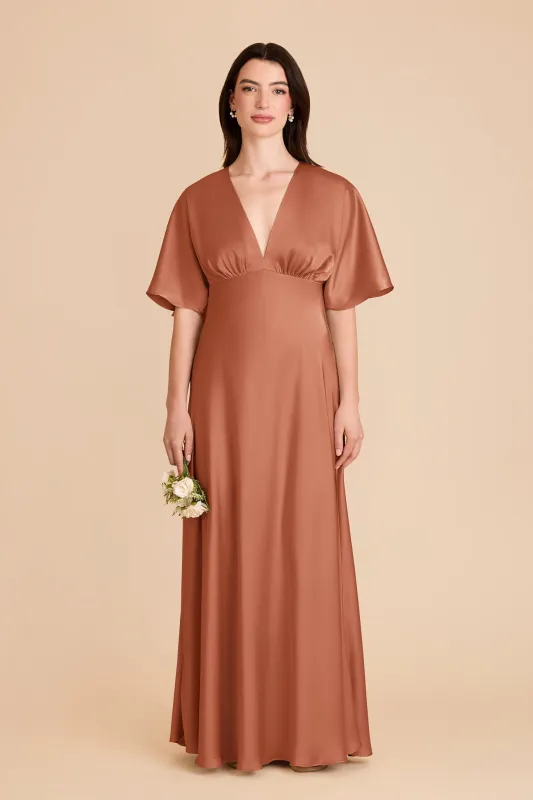 Shyla Matte Satin Dress - Terracotta sold by Birdy Grey