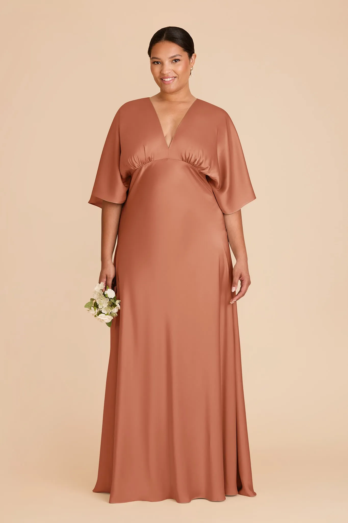 Shyla Matte Satin Dress - Terracotta sold by Birdy Grey product image thumbnail 2