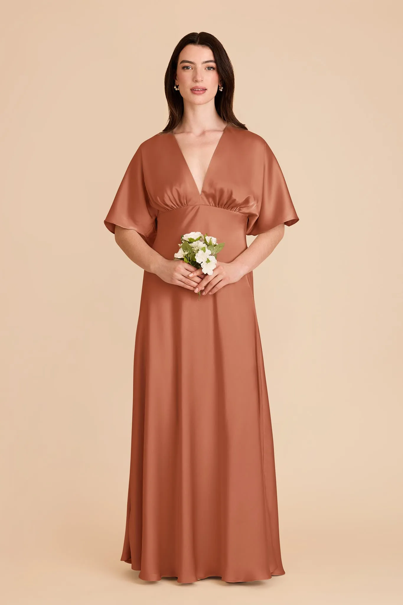 Shyla Matte Satin Dress - Terracotta sold by Birdy Grey product image thumbnail 3