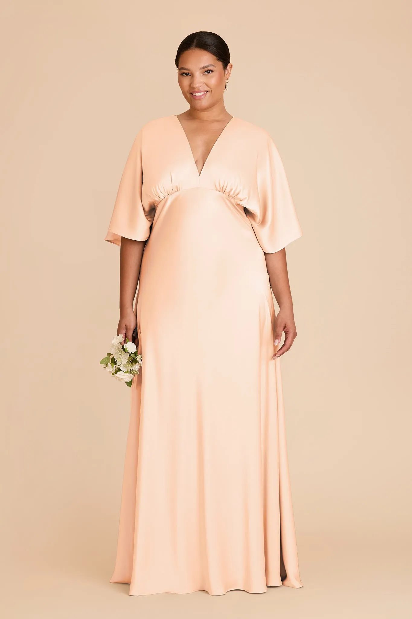Shyla Matte Satin Dress - Peach Cream sold by Birdy Grey product image thumbnail 2
