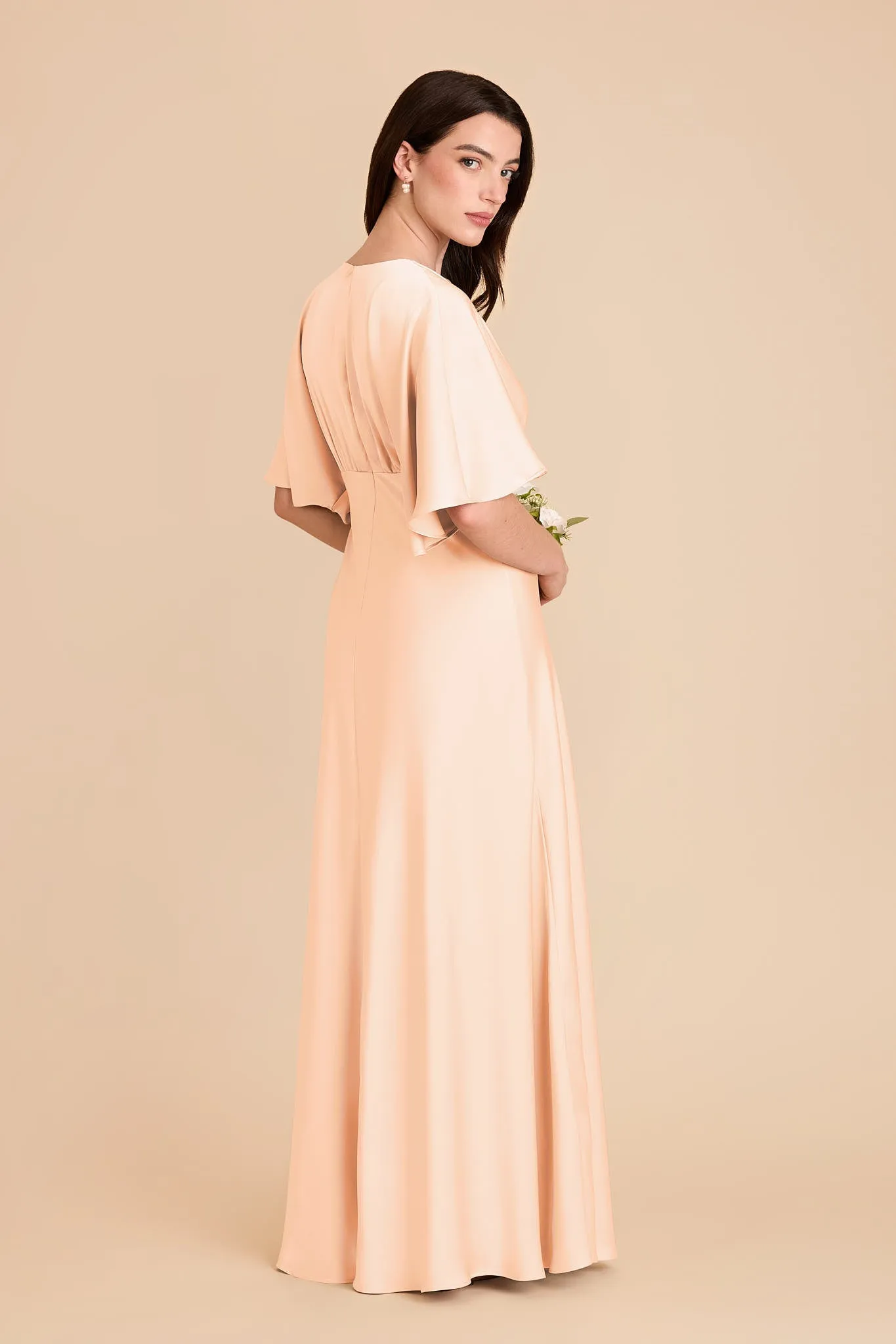 Shyla Matte Satin Dress - Peach Cream sold by Birdy Grey product image thumbnail 4