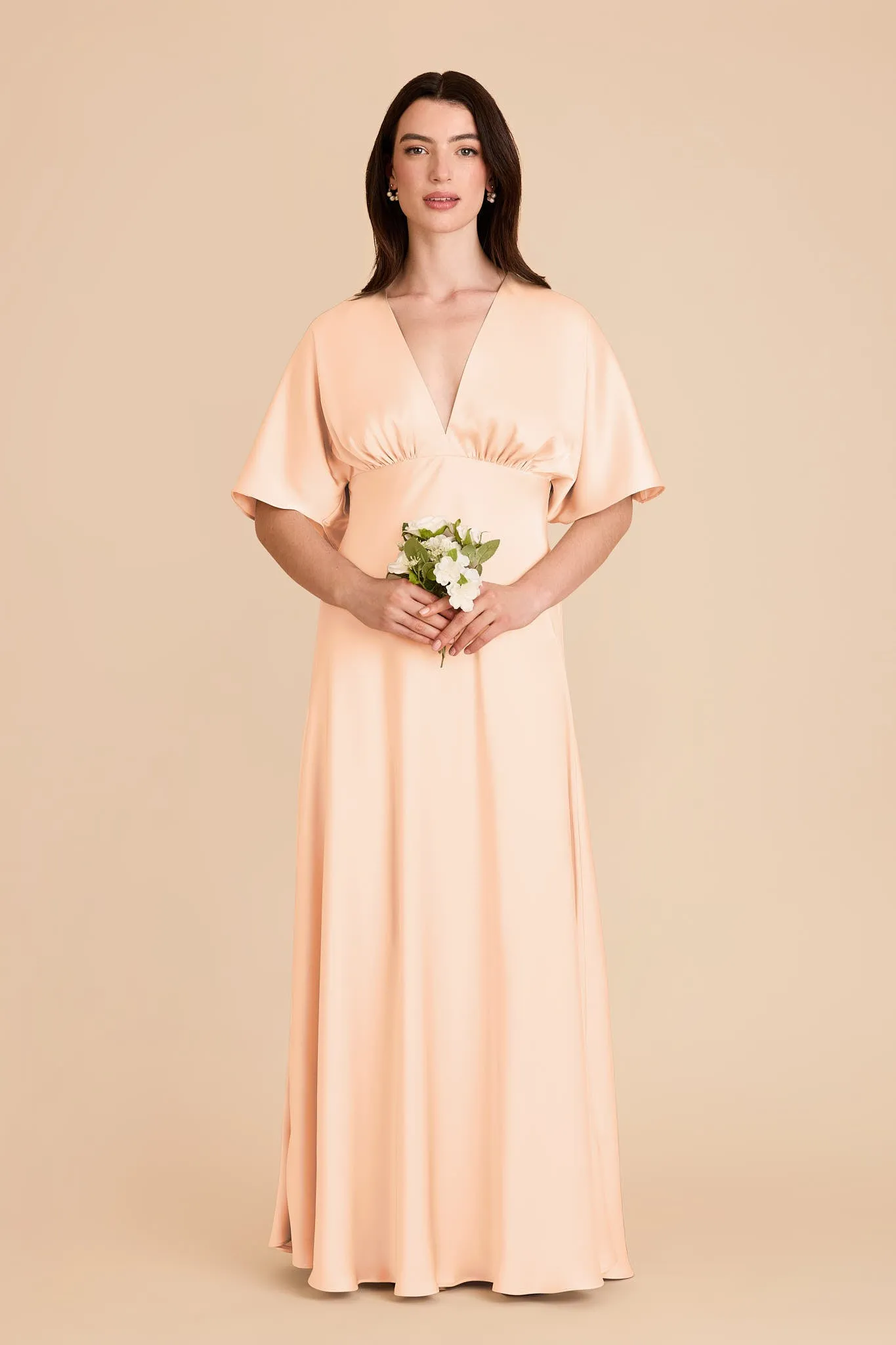 Shyla Matte Satin Dress - Peach Cream sold by Birdy Grey product image thumbnail 3