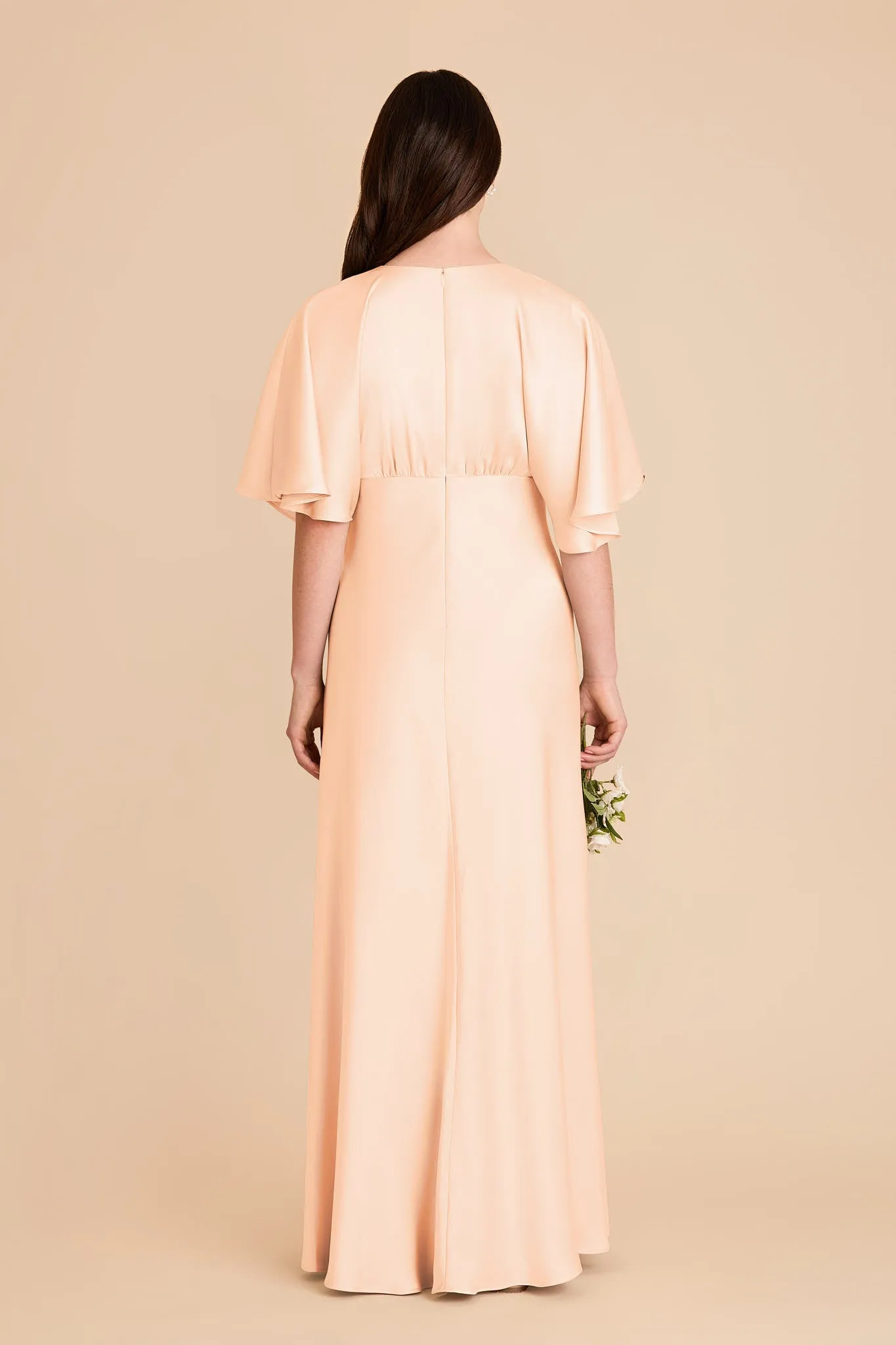 Shyla Matte Satin Dress - Peach Cream sold by Birdy Grey product image thumbnail 5