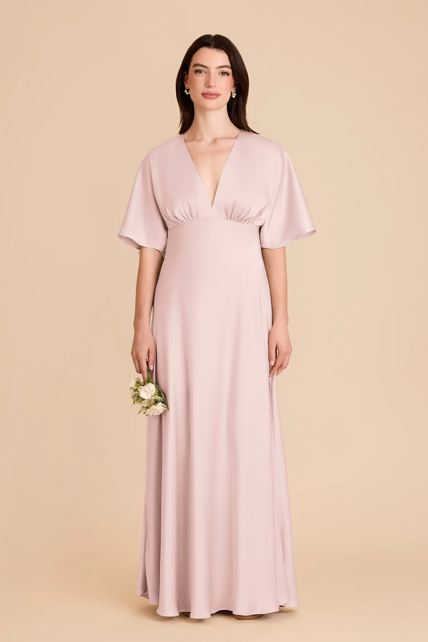 Shyla Matte Satin Dress - Pale Blush sold by Birdy Grey