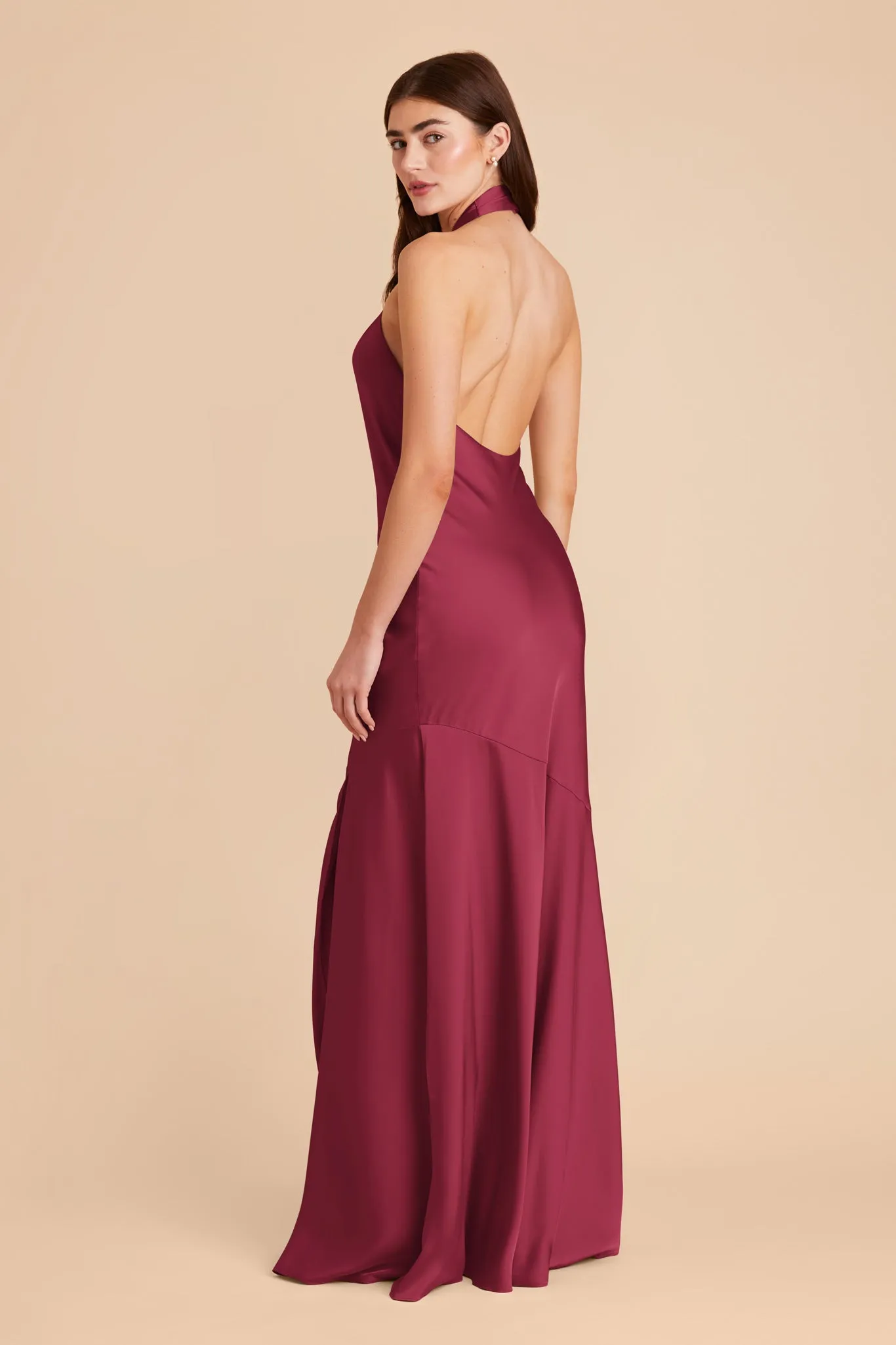 Stephanie Matte Satin Dress - Berry sold by Birdy Grey product image thumbnail 4