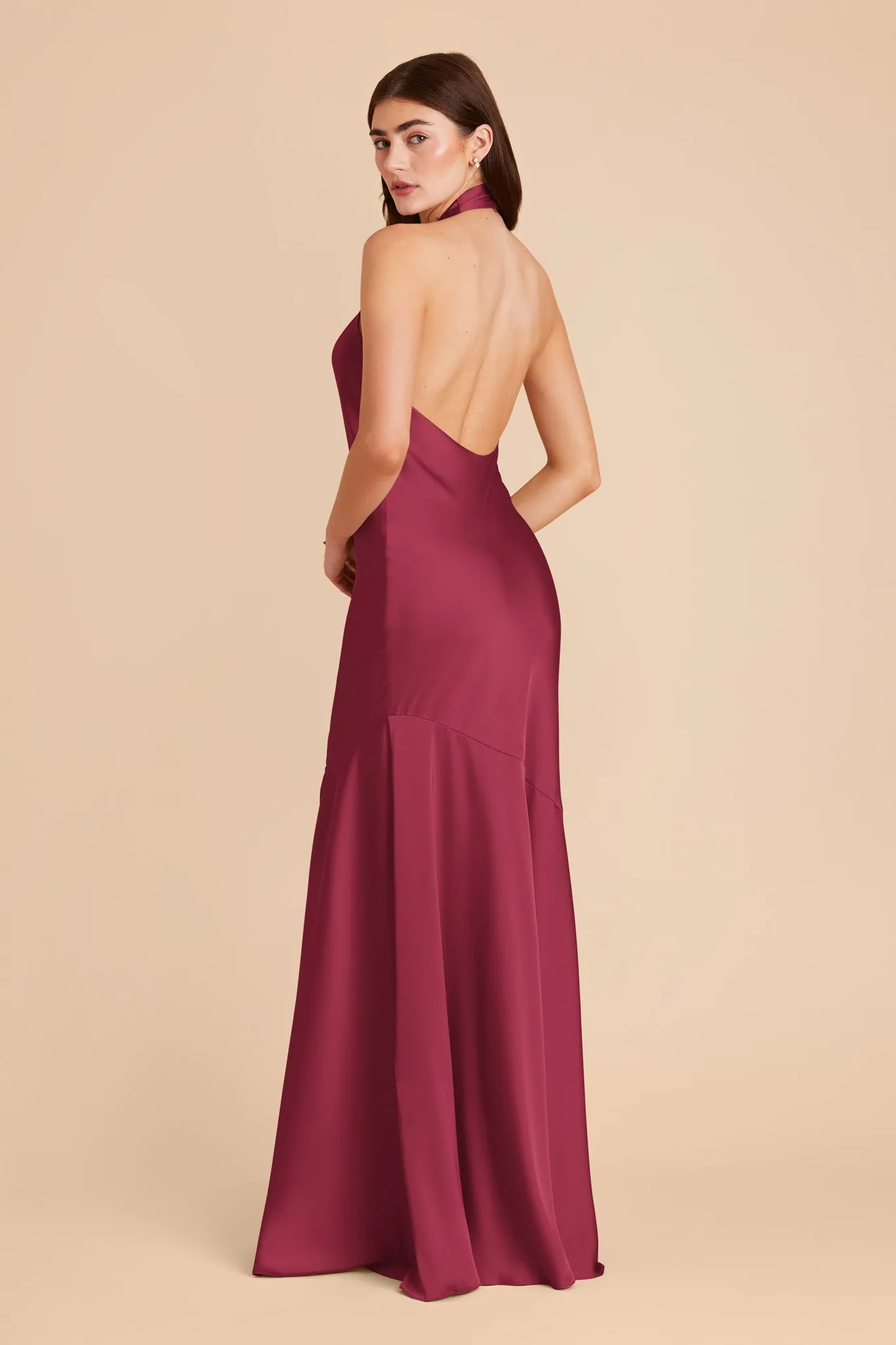 Stephanie Matte Satin Dress - Berry sold by Birdy Grey product image thumbnail 5