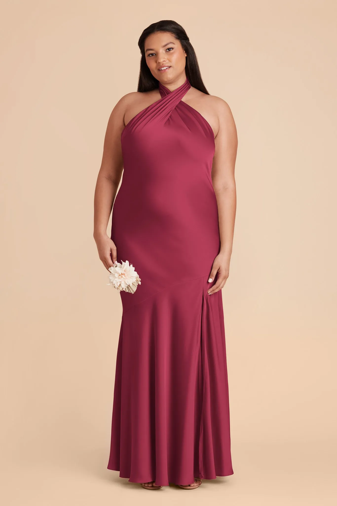Stephanie Matte Satin Dress - Berry sold by Birdy Grey product image thumbnail 2