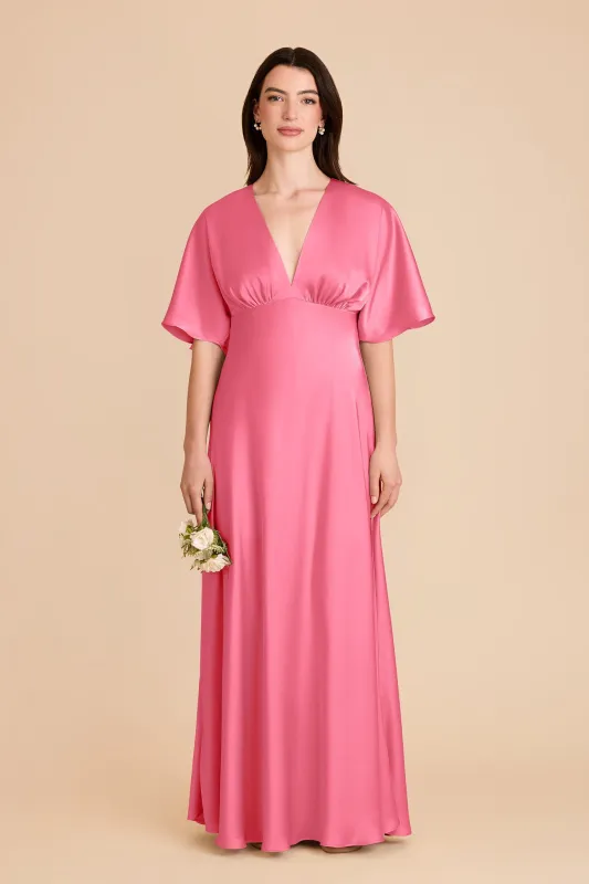 Shyla Matte Satin Dress - Bon Bon Pink sold by Birdy Grey