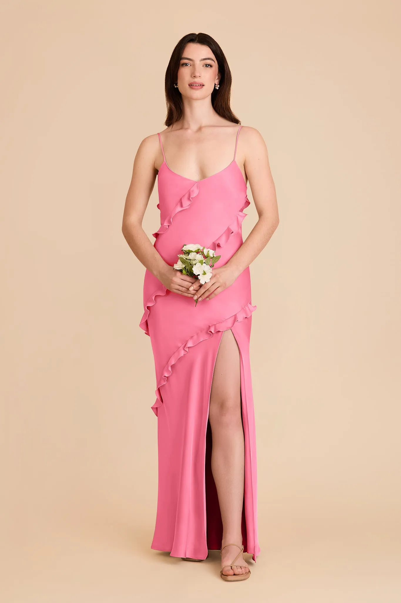 Valentina Matte Satin Dress - Bon Bon Pink sold by Birdy Grey