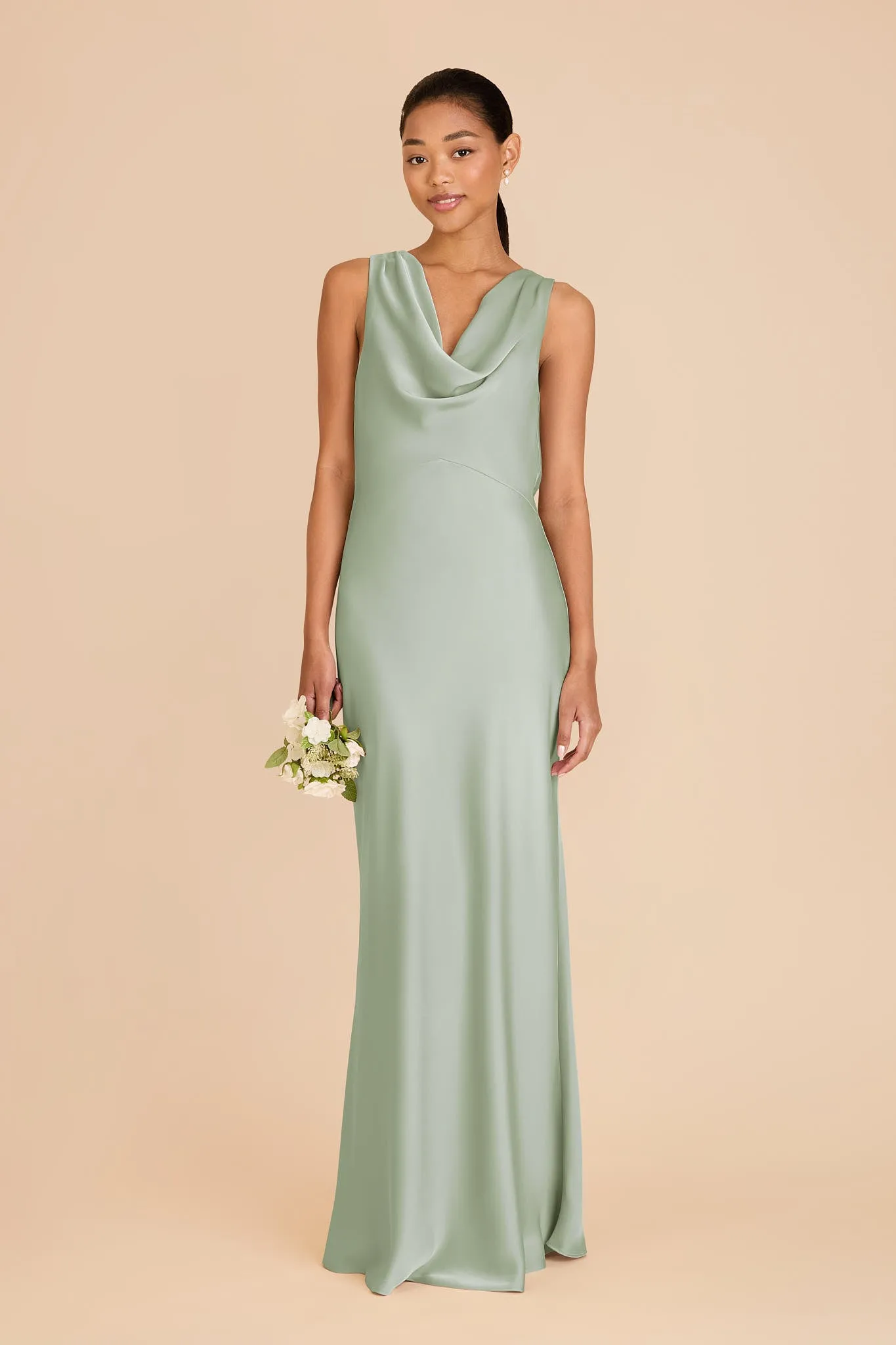 Bonnie Matte Satin Dress - Sage sold by Birdy Grey