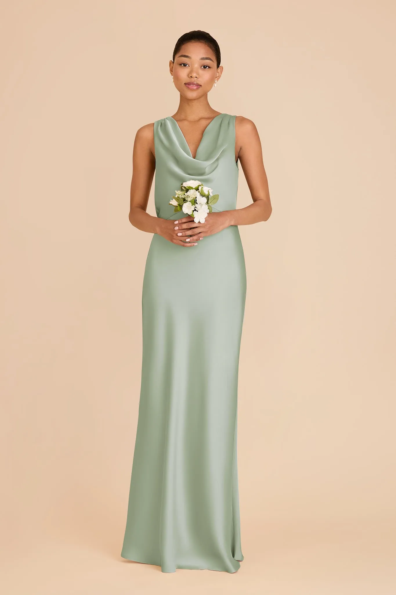 Bonnie Matte Satin Dress - Sage sold by Birdy Grey product image thumbnail 3