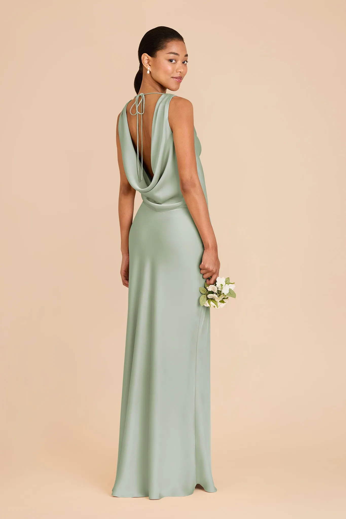 Bonnie Matte Satin Dress - Sage sold by Birdy Grey product image thumbnail 4