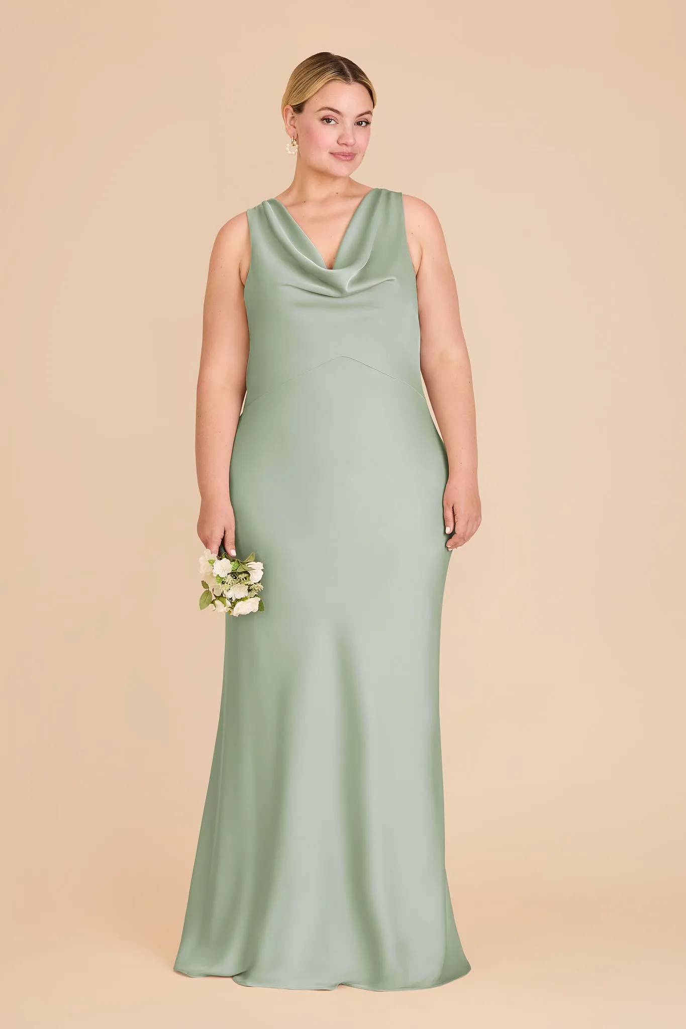 Bonnie Matte Satin Dress - Sage sold by Birdy Grey product image thumbnail 2