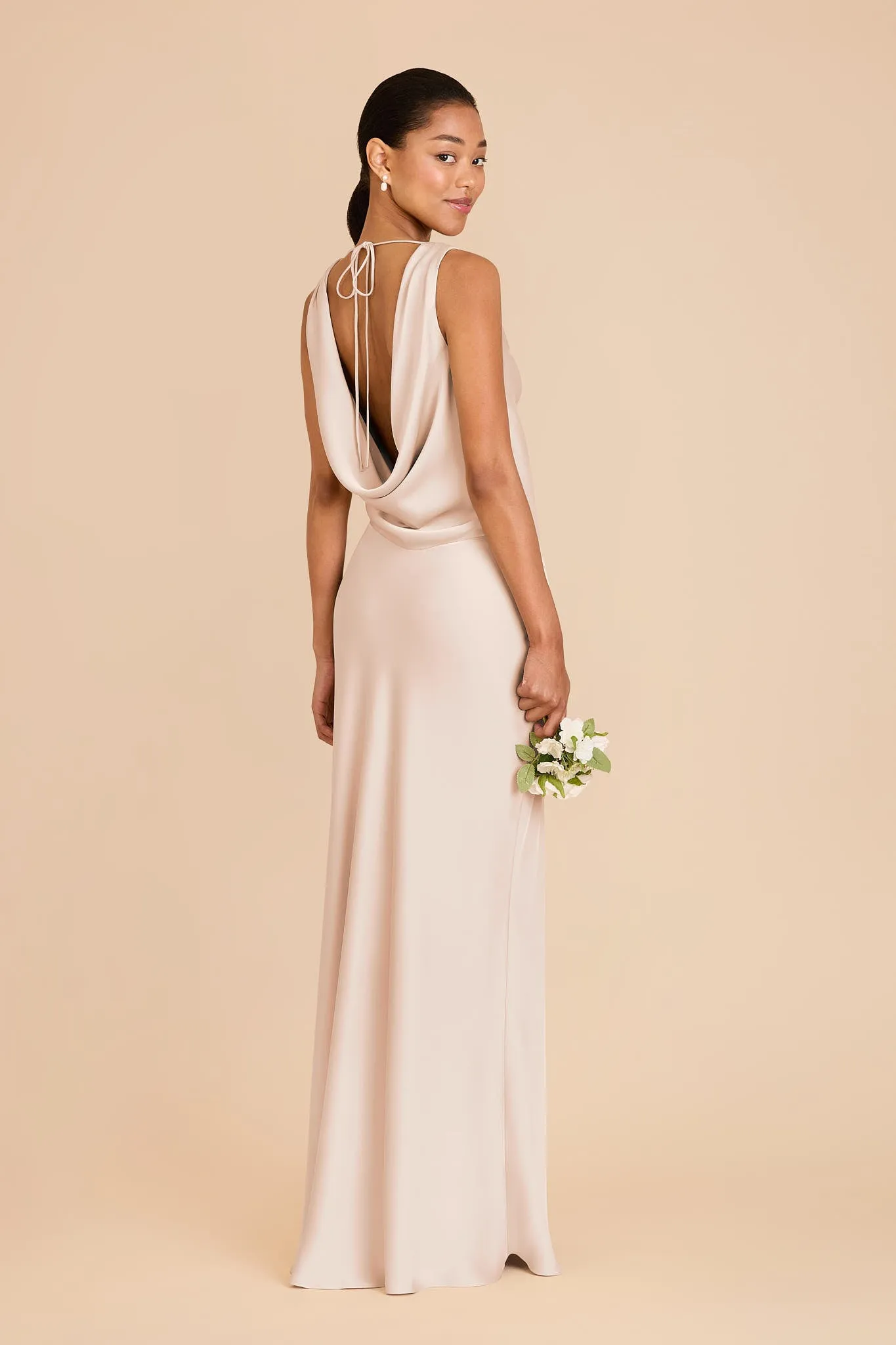 Bonnie Matte Satin Dress - Champagne sold by Birdy Grey product image thumbnail 4